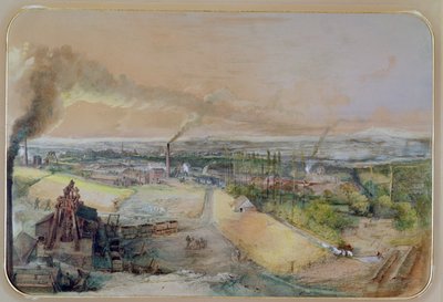 Industrial landscape in the Blanzy coal field, Saone-et-Loire, c.1860 by Ignace Francois Bonhomme